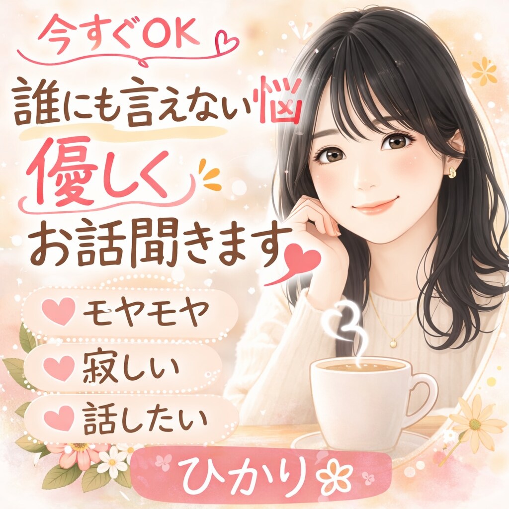 もやもやした気持ち、優しくききます １分でも大歓迎⭐︎なんでもお聞かせください^ ^ イメージ1