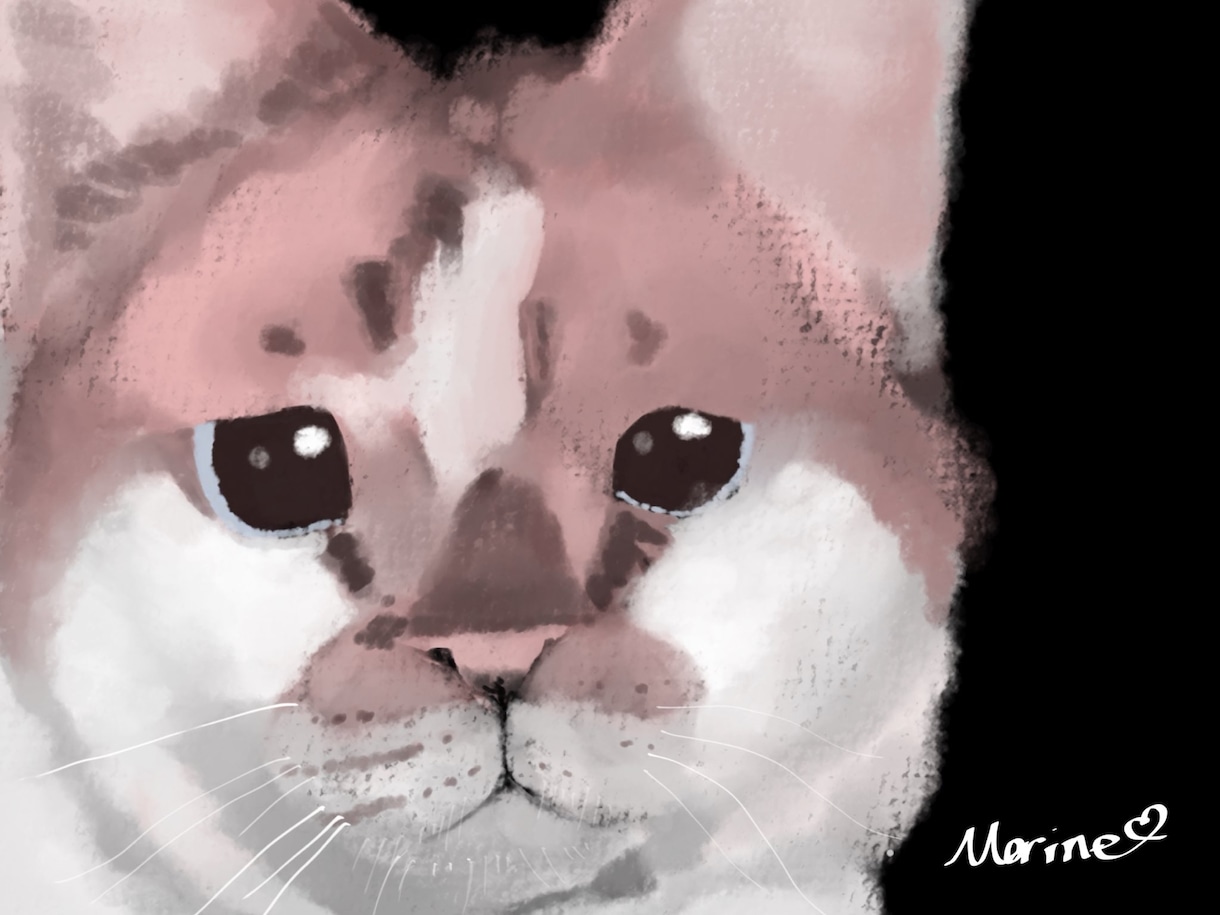 うちの子だけの温かいペット肖像画を描きます 写真から世界に一枚だけの優しいペットアートを制作します イメージ1