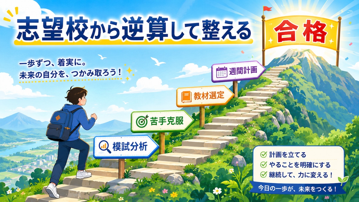 北野卒の現役塾講師が月4回学習伴走します 週1回で計画倒れを防ぐ受験サポート イメージ5