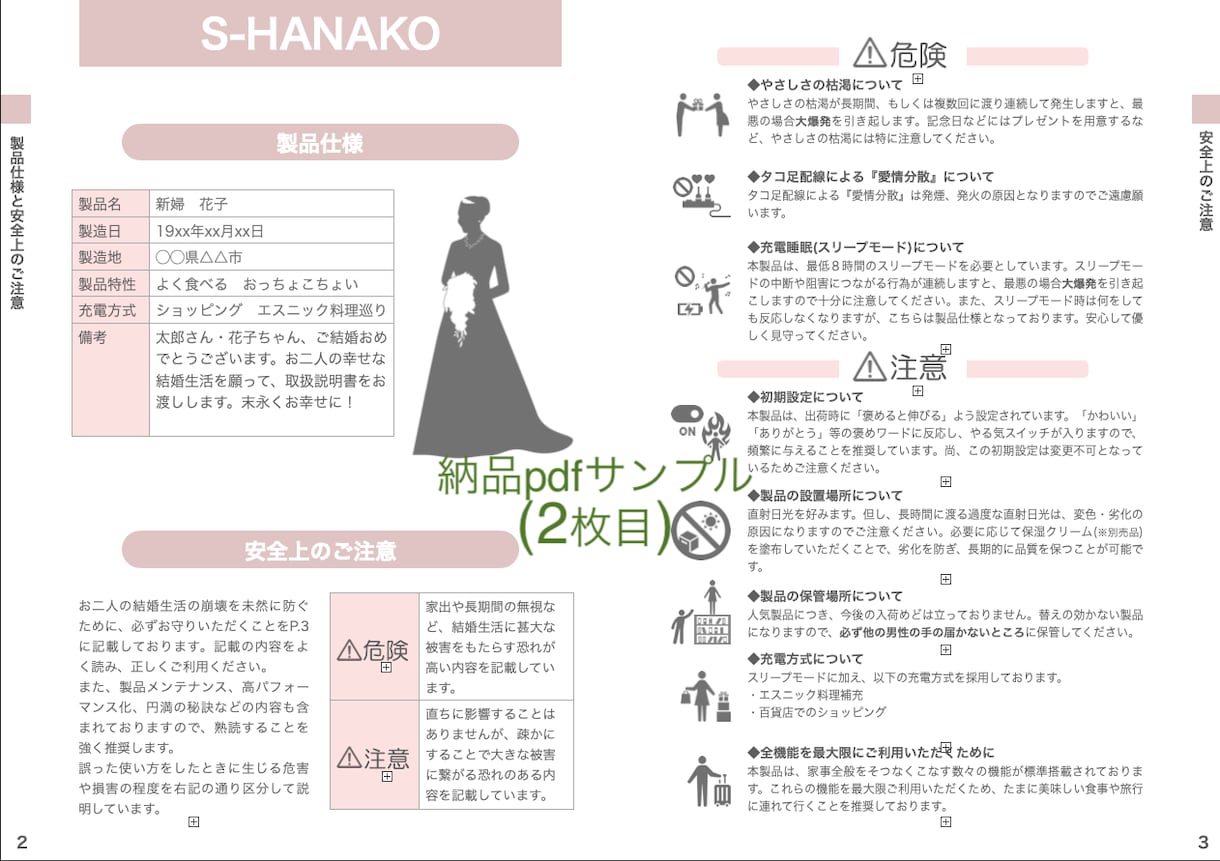 大切な人のための取扱説明書作ります 結婚式余興やプレゼントに最適！ イメージ10