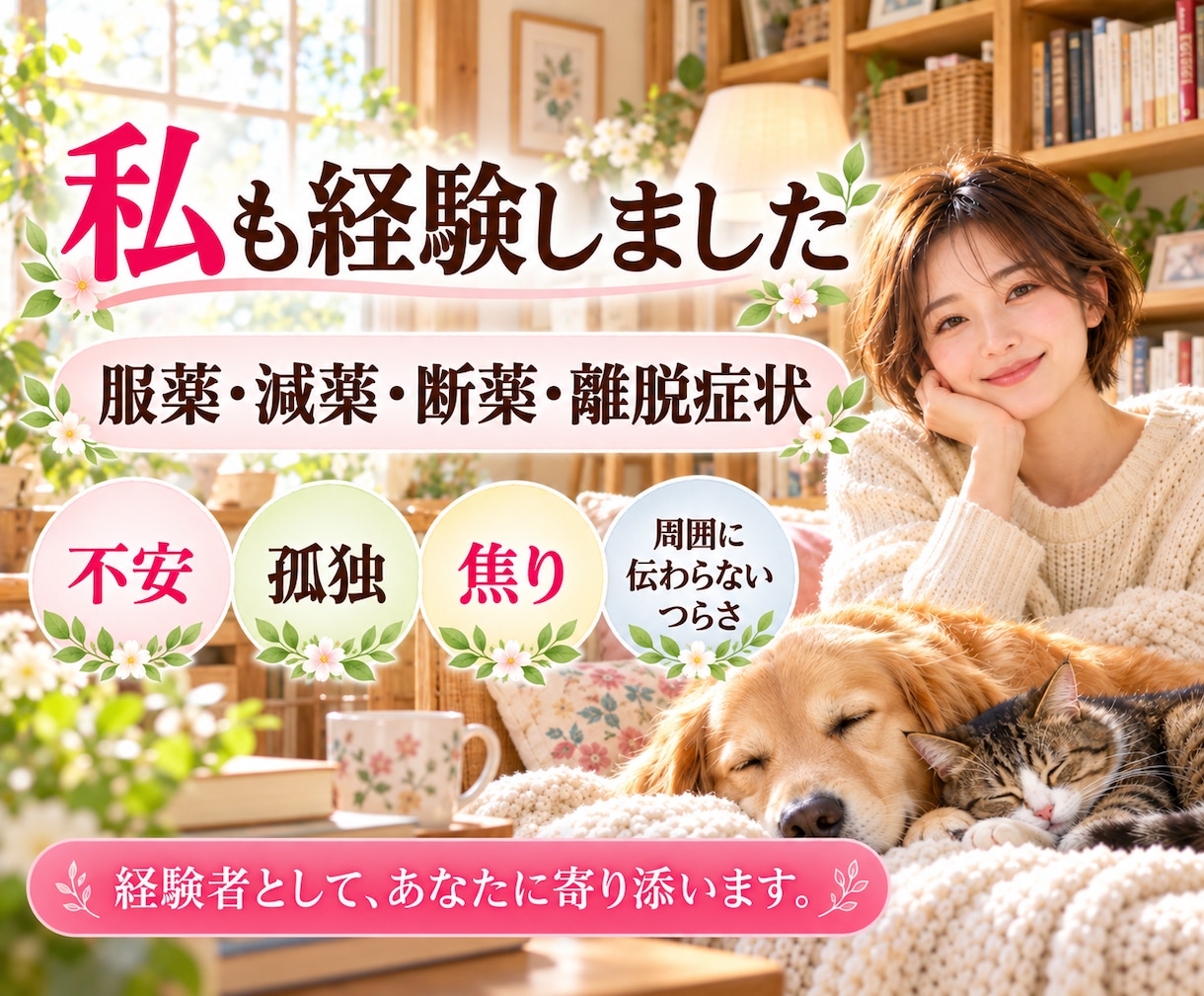 離脱症状のつらさを経験者がお聴きします 誰にも分かってもらえない不調、不安や孤独に寄り添います イメージ3