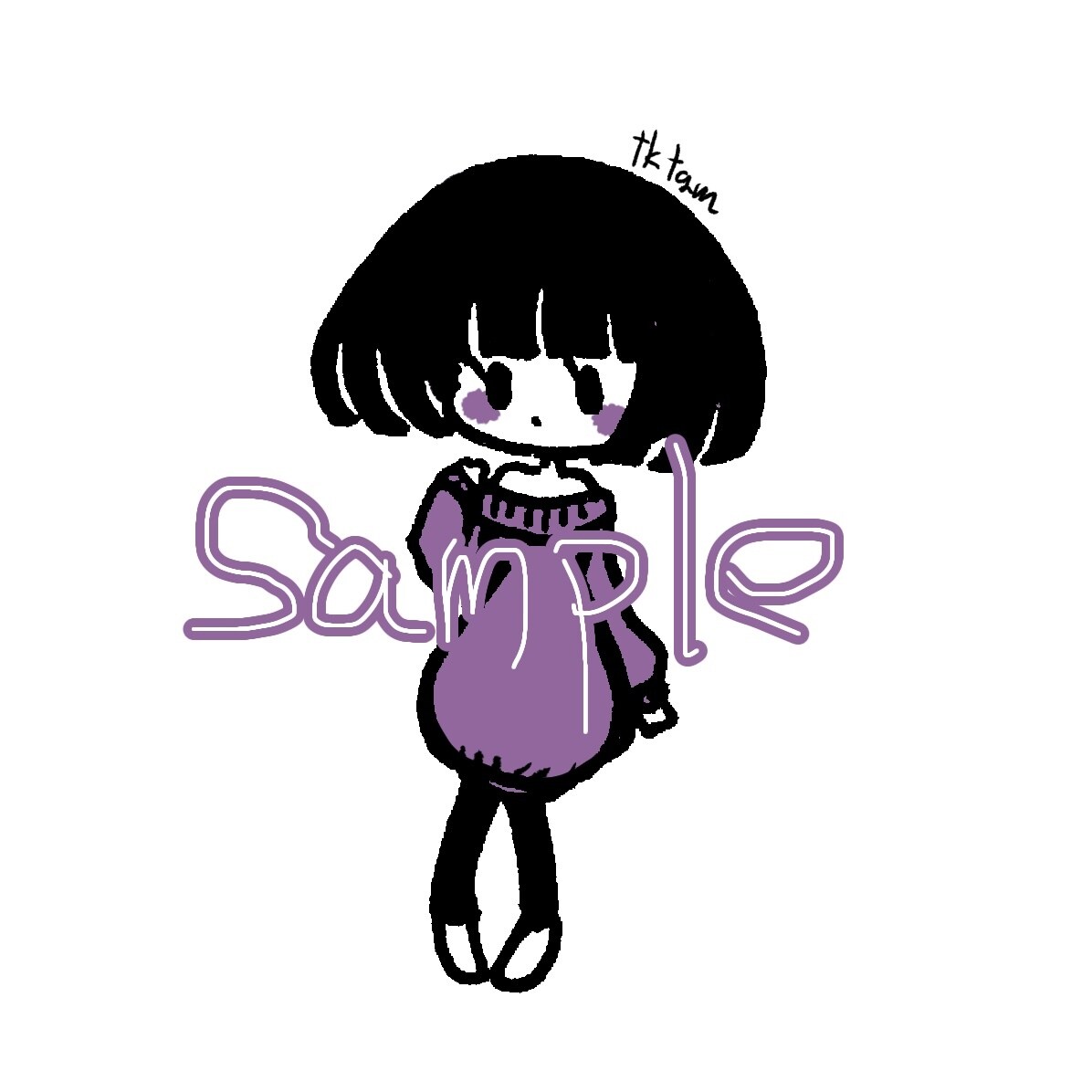 女の子のミニキャラアイコンを作成します あなたのアイコンをひと目見てかわいいと思う絵柄に！ イメージ2