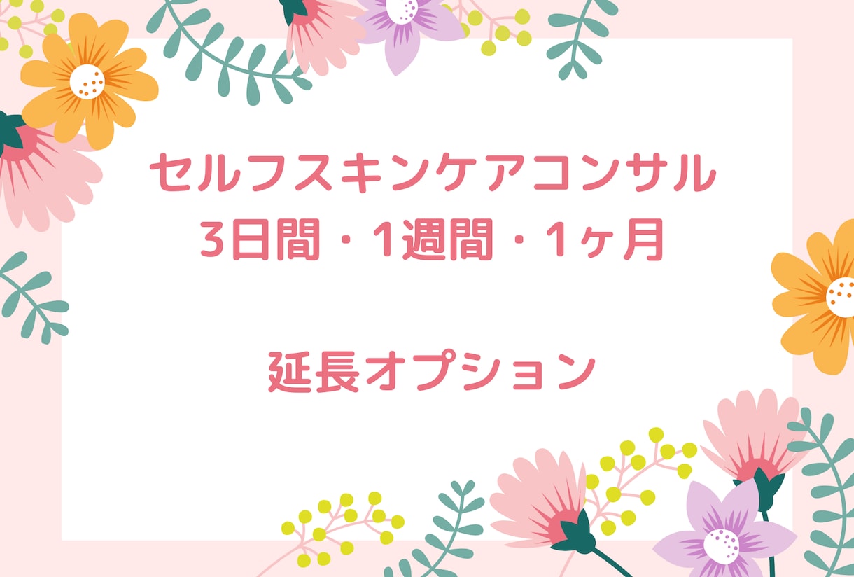 セルフスキンケアコンサル購入者限定オプションします 延長オプション(3日間・1週間・1ヶ月) イメージ1
