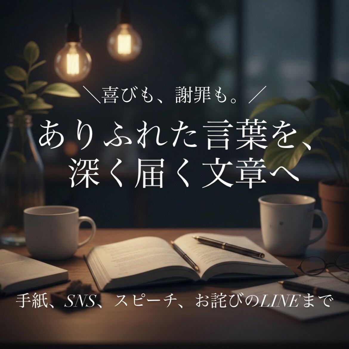 喜びも謝罪も。ありふれた一言を深く届く文章にします 一言の先にある感情の機微を、奥行きのある凛とした文章へ イメージ1