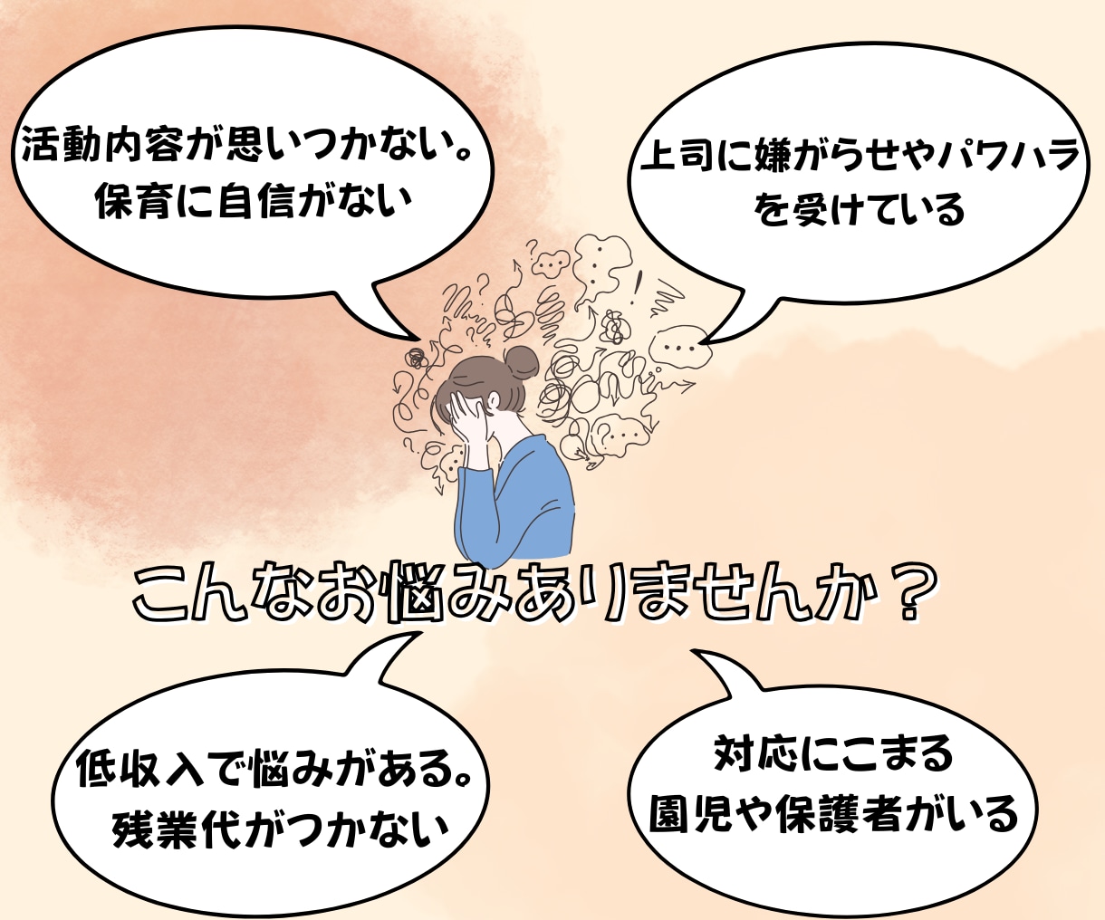 保育士•幼稚園教諭のお悩みに寄り添います チャット10往復で嫌がらせ・活動内容・お給料などの相談 イメージ2