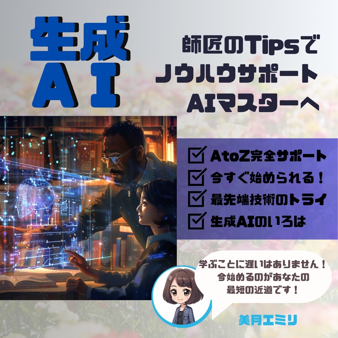 生成AIノウハウ伝授します 師匠のTipsでノウハウサポートで生成AIマスター イメージ1