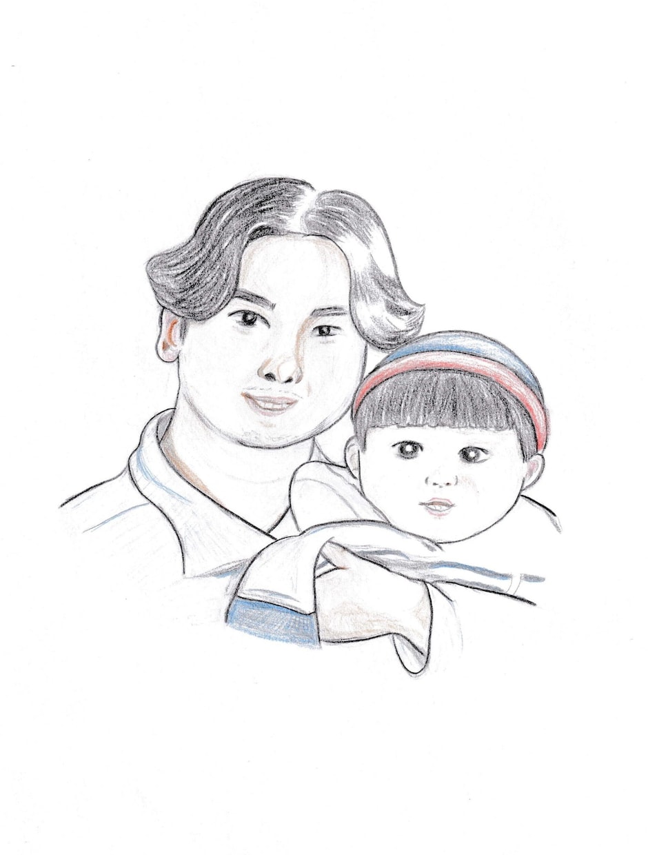 優しいタッチの似顔絵描きます 色鉛筆画であたたかみのあるイラストです イメージ2