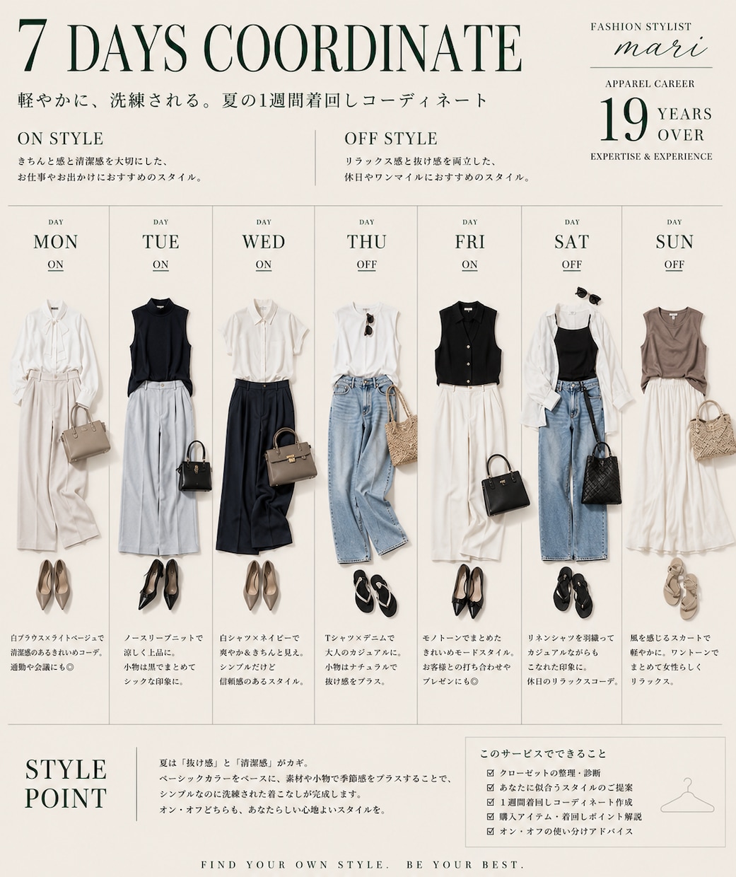 アパレル歴20年以上。服迷子を卒業する診断をします クローゼット診断であなたらしいスタイルを見つけます イメージ3