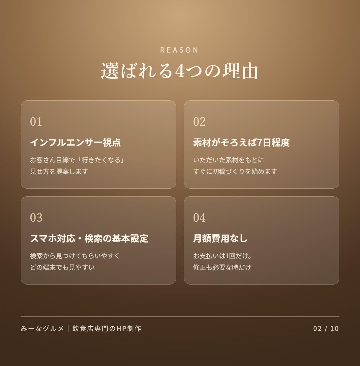 モニター価格｜飲食店のホームページを作ります 11月末までモニター価格。グルメ発信者がHPを制作 イメージ2