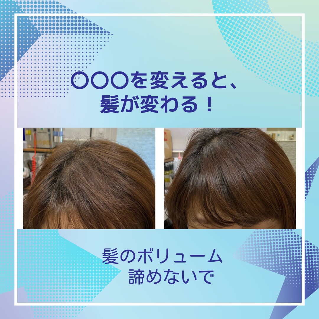髪のボリュームが出ない方、髪が変わる〇〇〇教えます 一時的な対策ではなく、根本的な改善の初歩中の初歩を伝授！ イメージ1