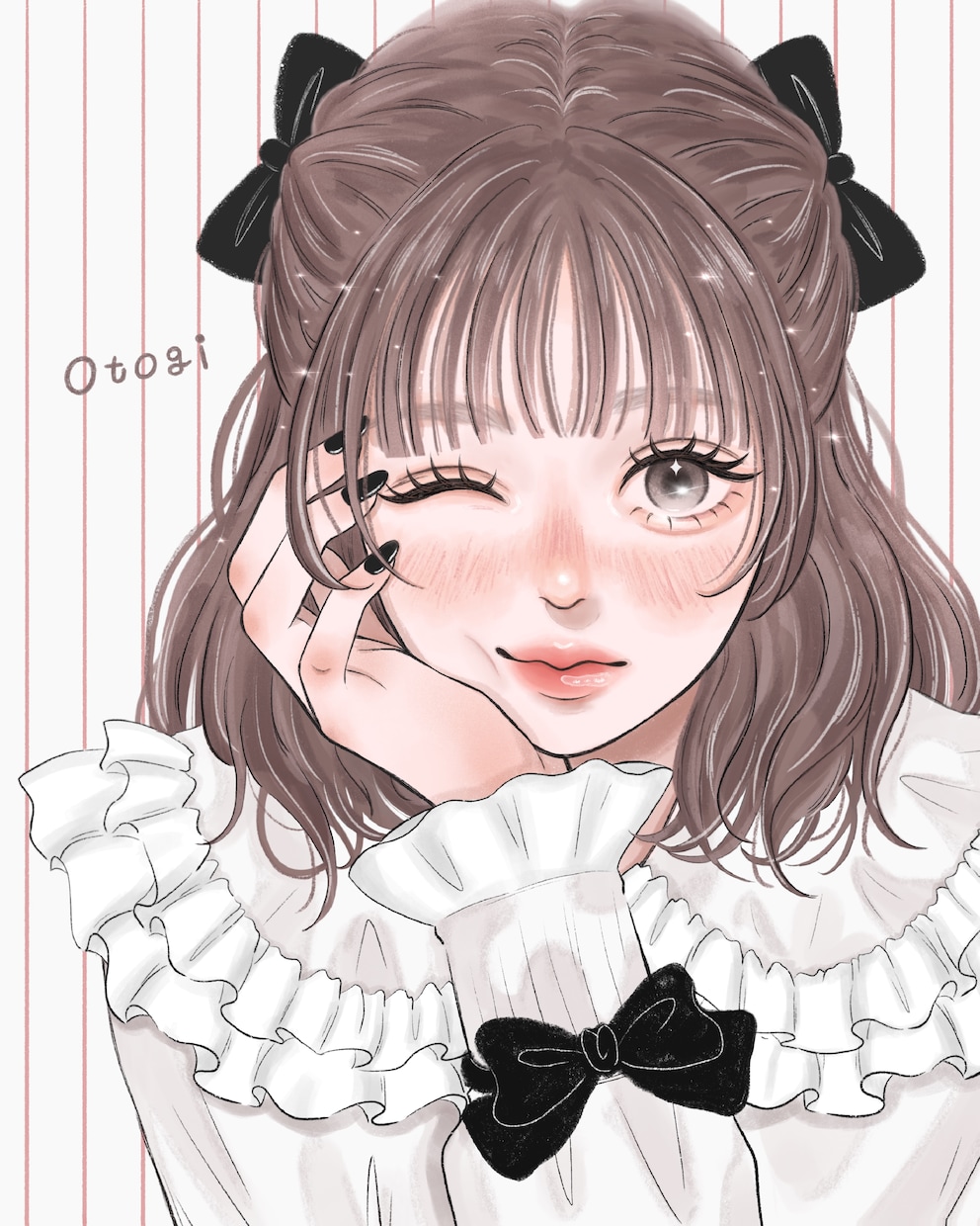 アナログ風×厚塗りの愛らしい女の子イラスト描きます SNSアイコンやオリジナルの一枚絵、プレゼントにおすすめ୨୧ イメージ5