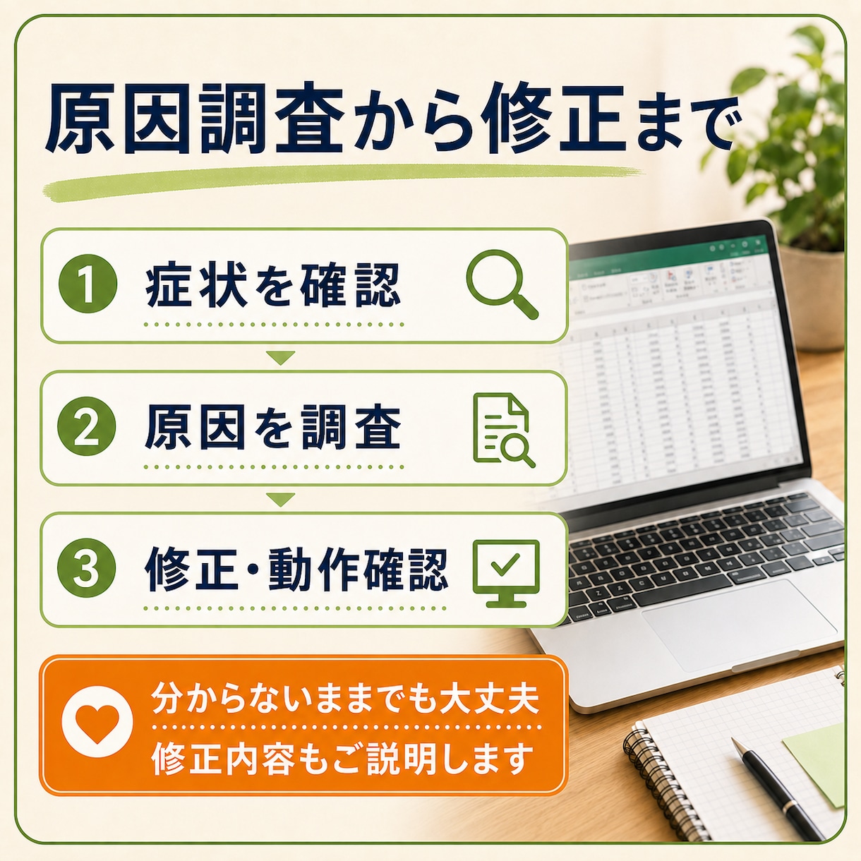 壊れたExcel・マクロを原因調査から修正します 簡単なマクロ修正・原因調査は5,000円〜　見積もりします！ イメージ3