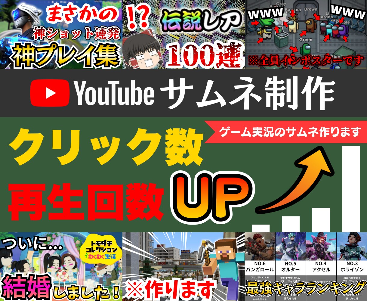 誰もがクリックする魅力的なサムネイルを作ります サムネイル作成に悩みを持つ方をお助けします！ イメージ1