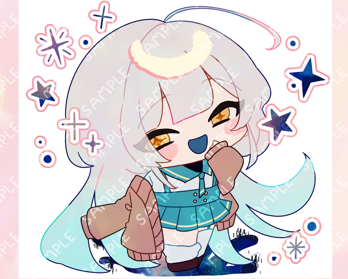 ポップでかわいい、デフォルメイラストをお描きします 配信やグッズ、プレゼント等、幅広くお使いいただけます！ イメージ1