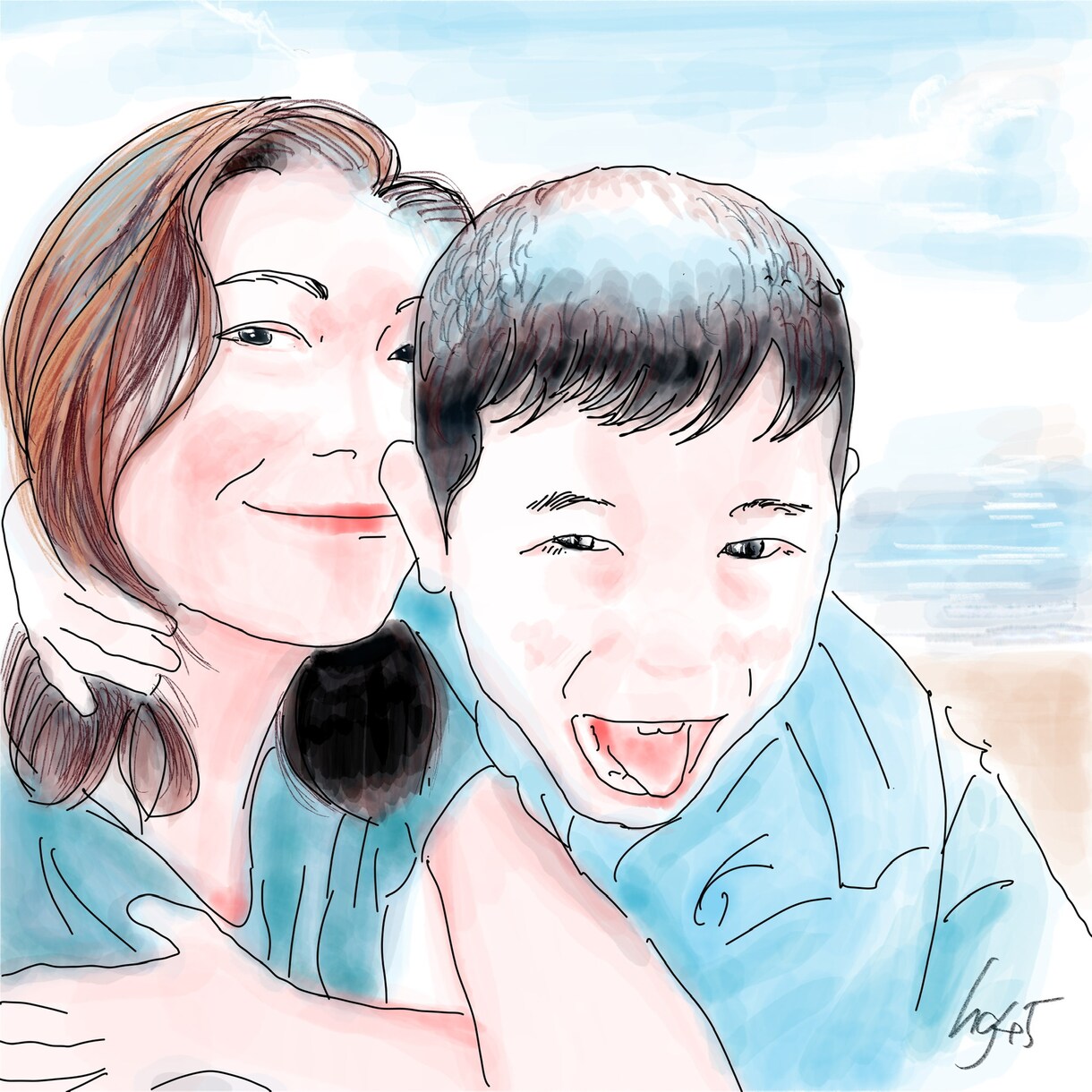 お写真からイラスト作成致します 結婚式の記念やお誕生日などのお祝い、ペットのイラストもOK！ イメージ10