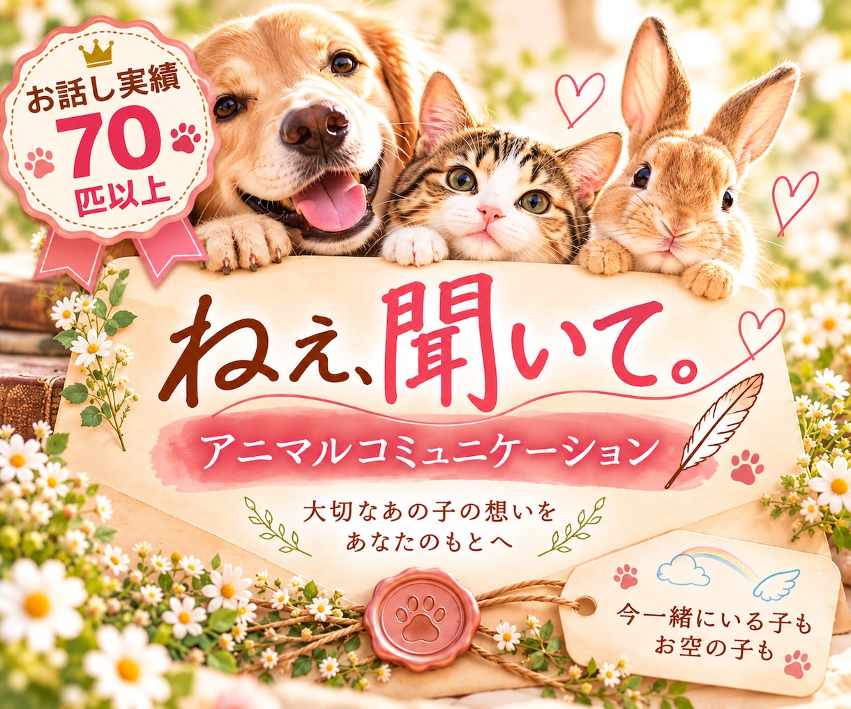 うちの子との絆を深めるお手伝いをします お空の子も今一緒にいる子もお話しします イメージ1