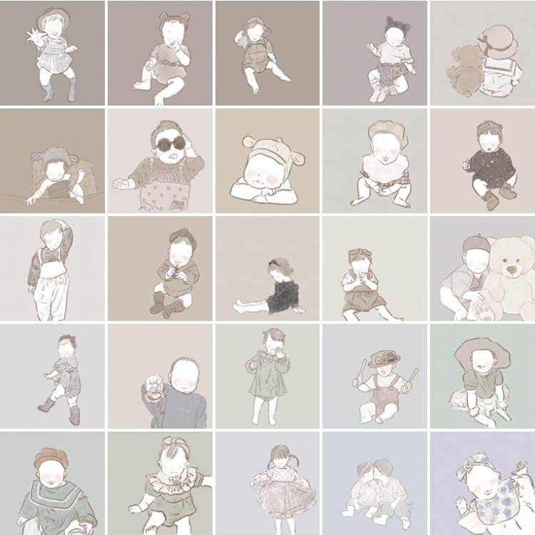 ゆるふわで可愛い線画アイコン作成します お気に入りのお写真で描くくすみカラーのゆるふわ線画イラスト イメージ2