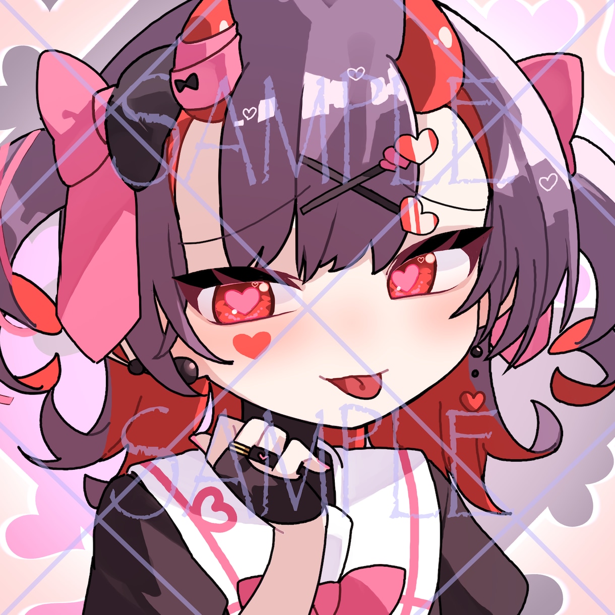 即納　かわいいSNSアイコン制作します ぱっちりおめめが印象的なかわいいイラストが得意です！ イメージ1