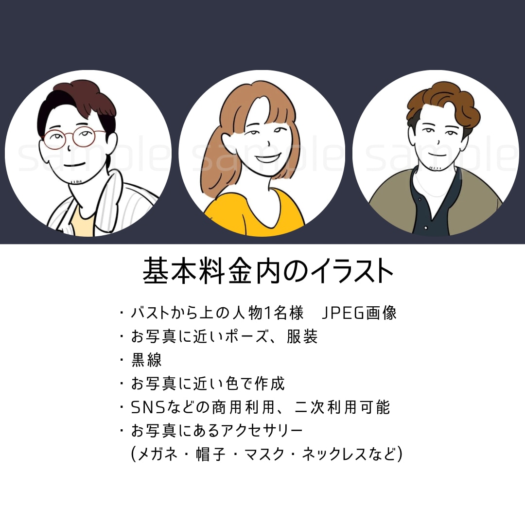どこよりも安くざっくりと似せたアイコンを作成します Instagramやビジネスシーンなどに【初回限定価格】 イメージ2