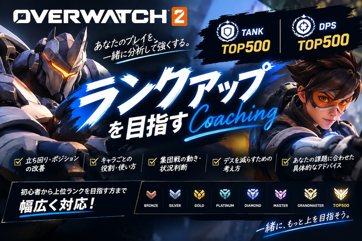 現TOP500オーバーウォッチコーチングします 2026シーズン3 タンクTOP119位 イメージ1