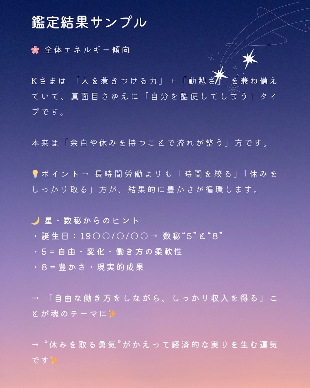 あなたに最適なアファーメーションをお作りします 潜在意識から未来を後押しする言葉の処方箋をお届けます イメージ4