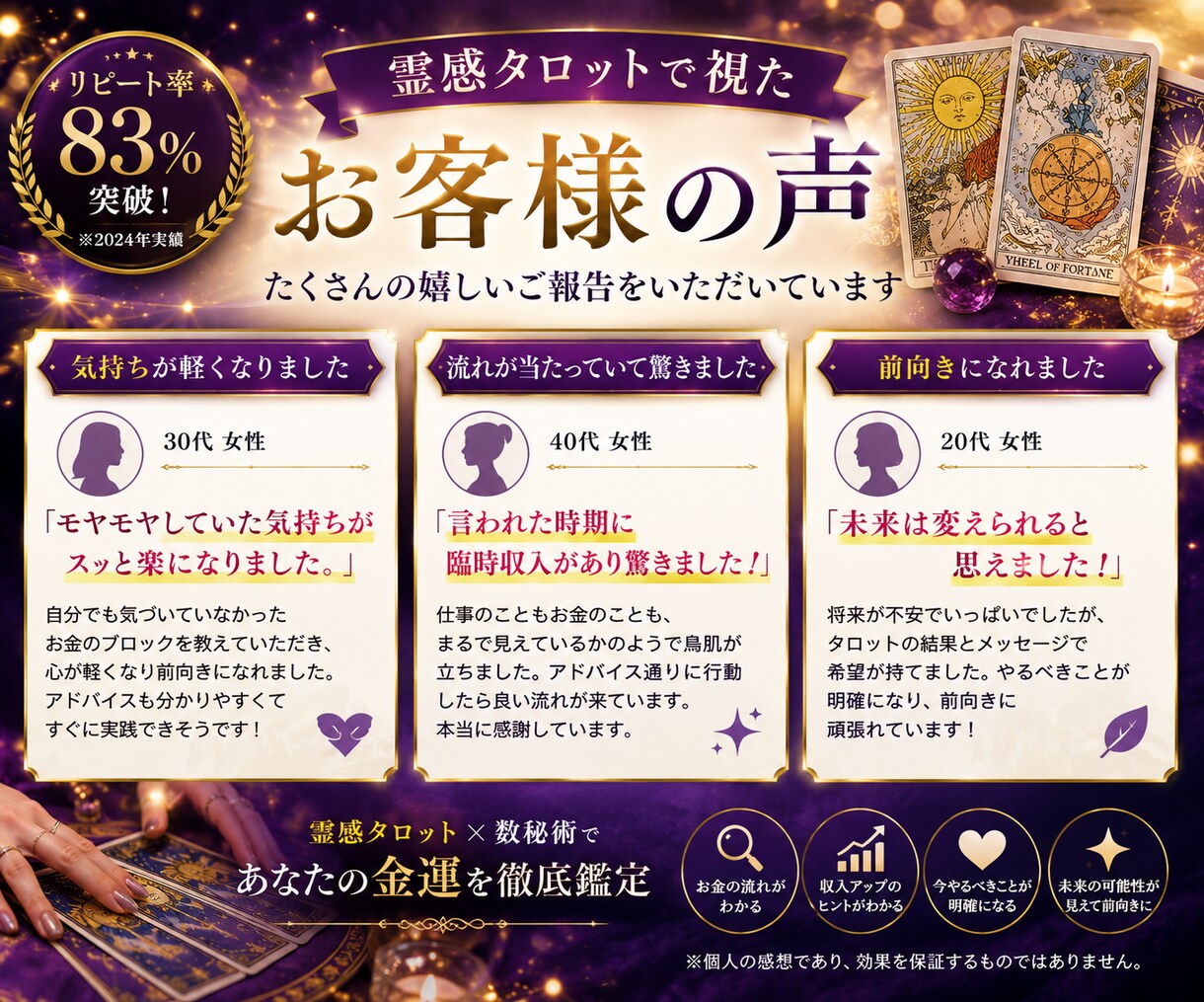霊感タロットで金運を鑑定します あなたのお金の流れと原因を分析します イメージ6