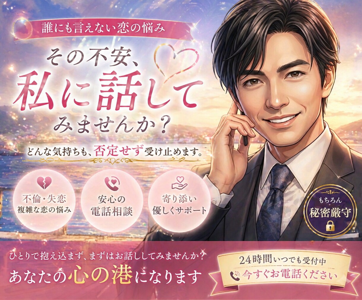 もう何が正しいかわからない・複雑恋愛の疲れ癒します 男の気持ちを知りたい・誰にも言えない・今すぐ繋がる心の港 イメージ1