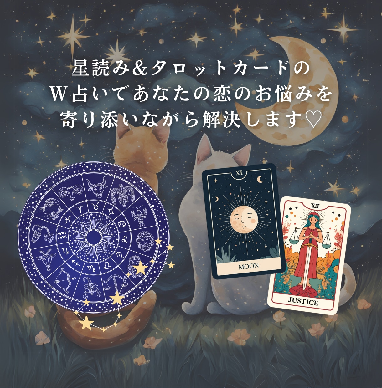 恋の悩み解決！星読み＆タロットで良い未来を導きます 占い歴5年の恋占い猫があなたに寄り添い背中を押すにゃ♡ イメージ2