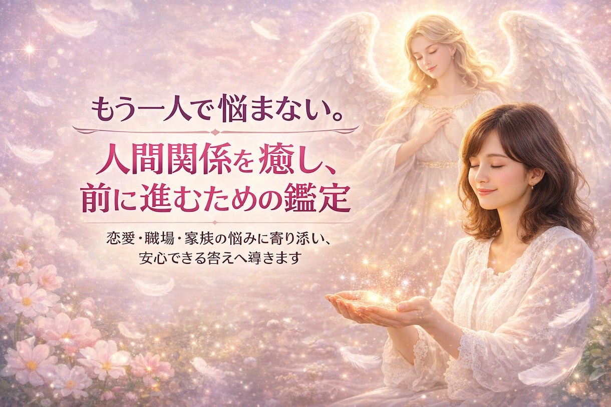一人で悩まない。人間関係を癒し前に進む鑑定します 恋愛・職場・家族のお悩みに、やさしく寄り添い解決へ導きます イメージ1