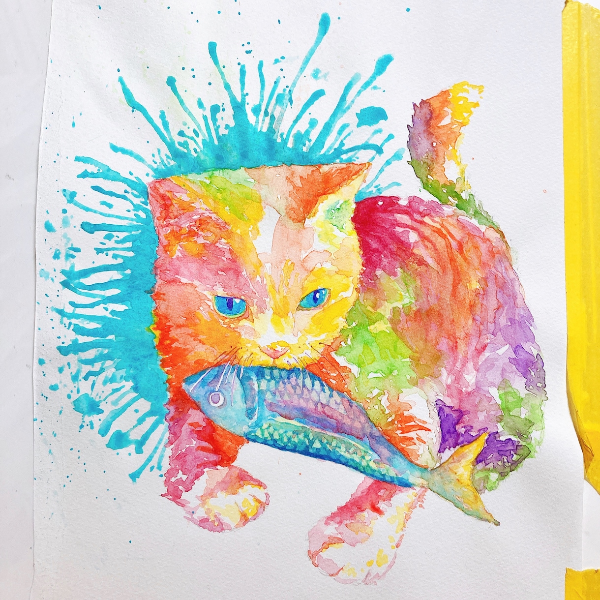 水彩でカラフルな動物やペットの似顔絵を手描きします ペットを飼っている方、友人へのプレゼントや自宅インテリアに。 イメージ6