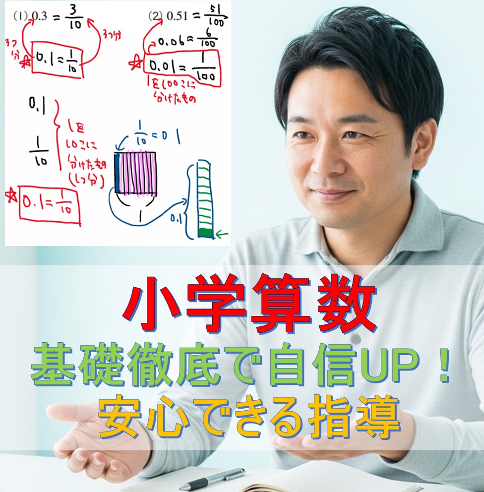 小学算数★基礎徹底で自信UP！安心できる指導します メンタル重視で自信を育てる！丁寧な個別指導 イメージ1