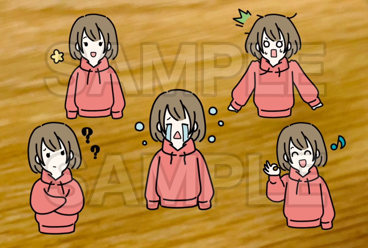 商用可◎1キャラ5ポーズのイラストをお描きします 【ご希望のポーズ／似顔絵も可】SNS、動画、ブログなどに◎ イメージ3