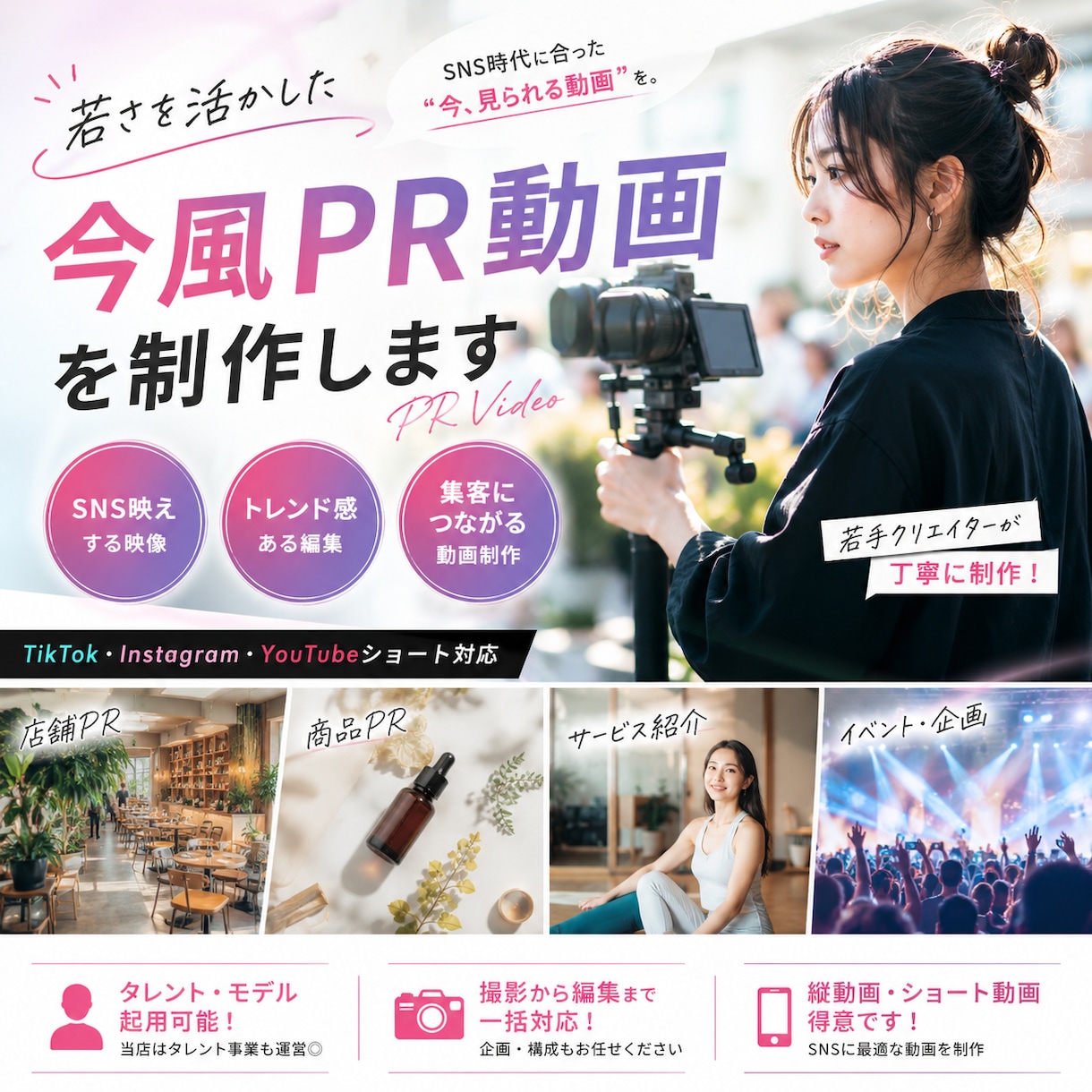 若さを活かした今風PR動画を制作します 撮影から編集まで対応可能！SNS時代に合ったPR動画を制作！ イメージ1