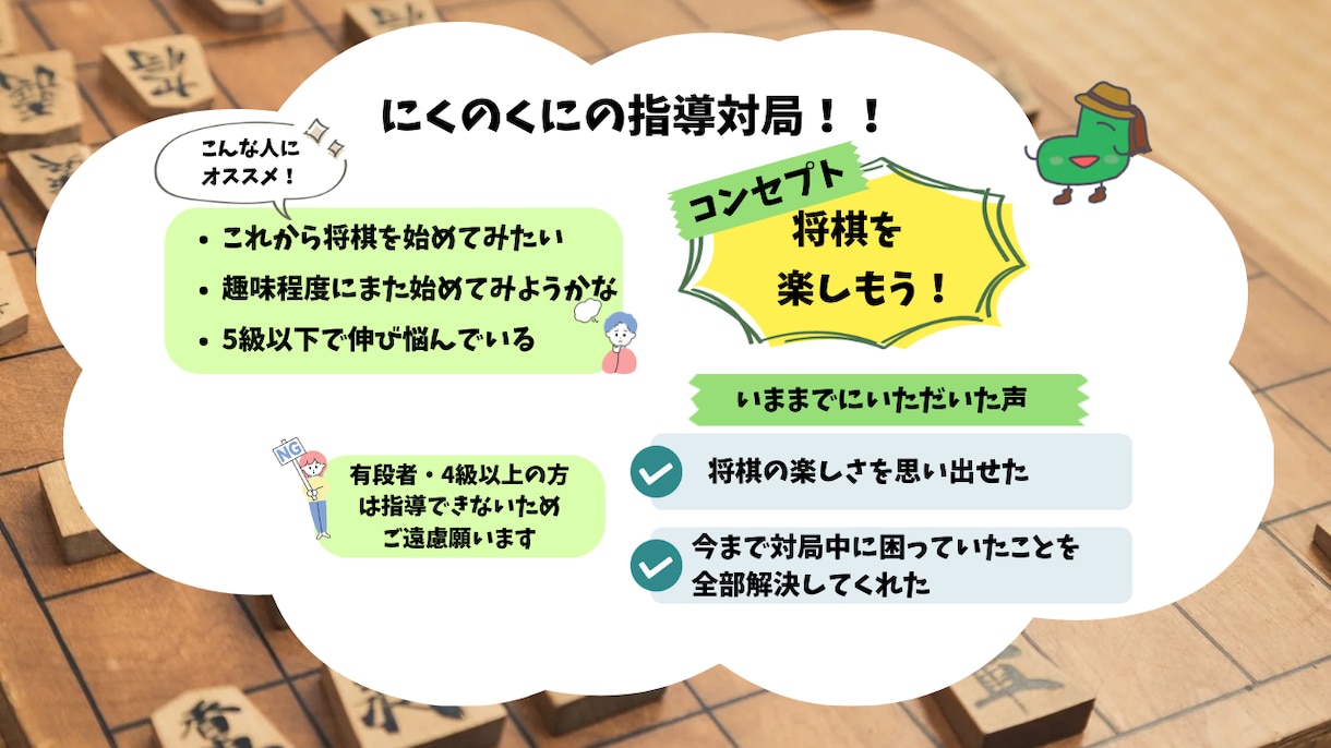 初心者向け！将棋の楽しさ教えます 一緒に将棋を楽しみながら強くなっていきましょう！ イメージ2