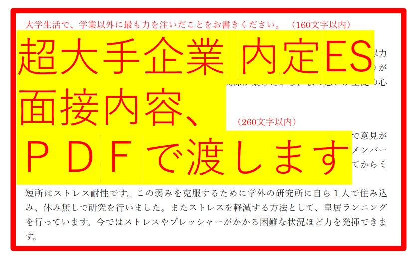 大手内定者ESをまとめたPDFデータを販売します 超大手の内定者ＥＳのガクチカ、志望動機をワンコインで伝授！ イメージ3