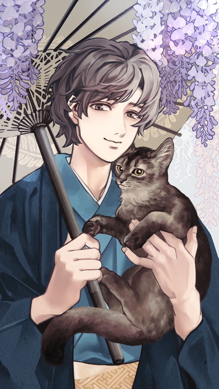 手描きでぬくもりのあるイラスト作製します 和風/レトロな絵柄で人物や動植物を描きます。 イメージ7