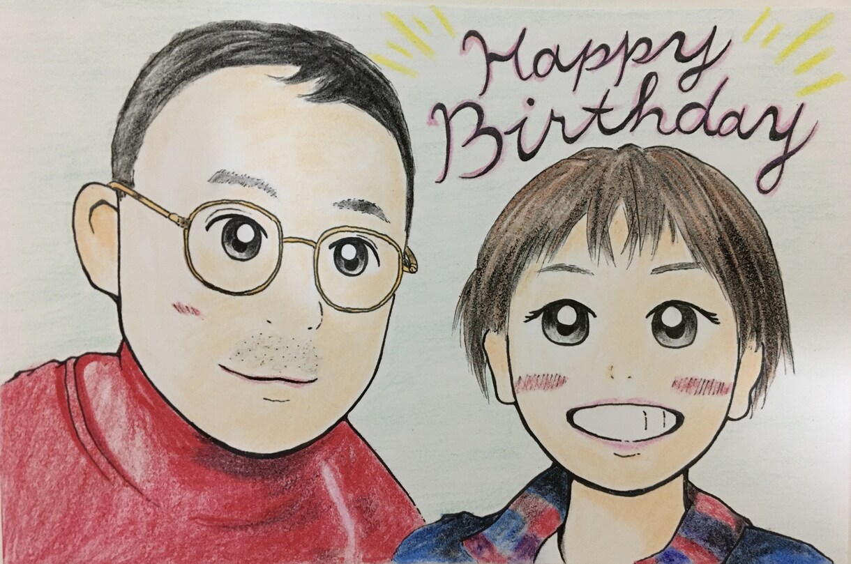 世界に１つだけ✨手描きの似顔絵を郵送〒します ハガキサイズ用紙なのでプレゼントや写真立てにいかがですか？ イメージ10
