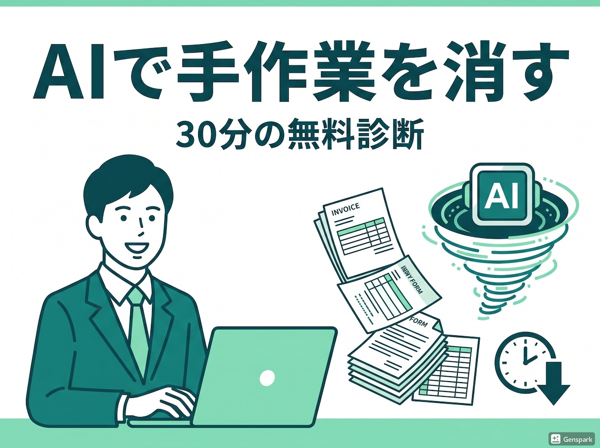 AIで何を自動化できるか30分で診断します 売り込みなし。あなたの手作業をAIで消す30分診断 イメージ1