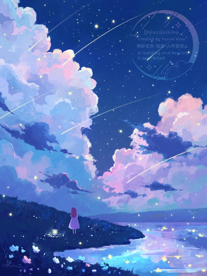 印象的な手描きの主線なしアニメーションを制作します ループアニメ・MV・待機画面などYouTuber様におすすめ イメージ1