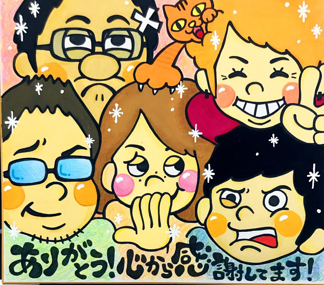 ポップで可愛い似顔絵やイラスト制作します ☆★【SNS使用可】現物をお届け!思い出に★☆ イメージ1