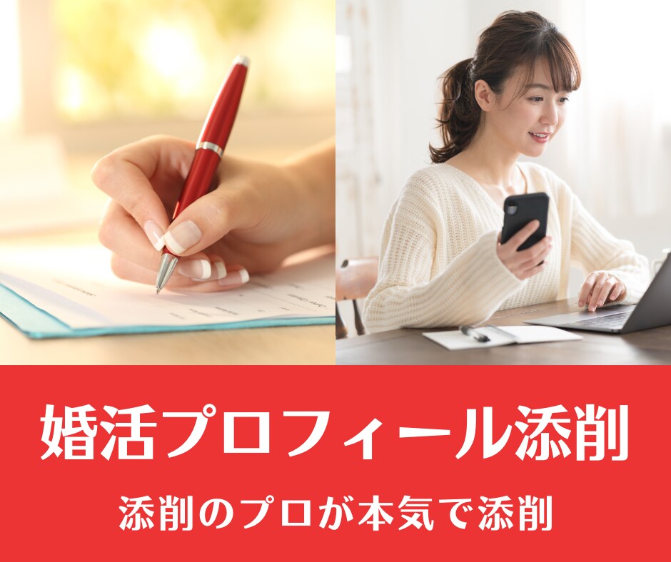 結婚相談所のプロフィール文をプロが本気で添削します ★アプリとは違う★文章は作成よりも「添削」が大切です★ イメージ1
