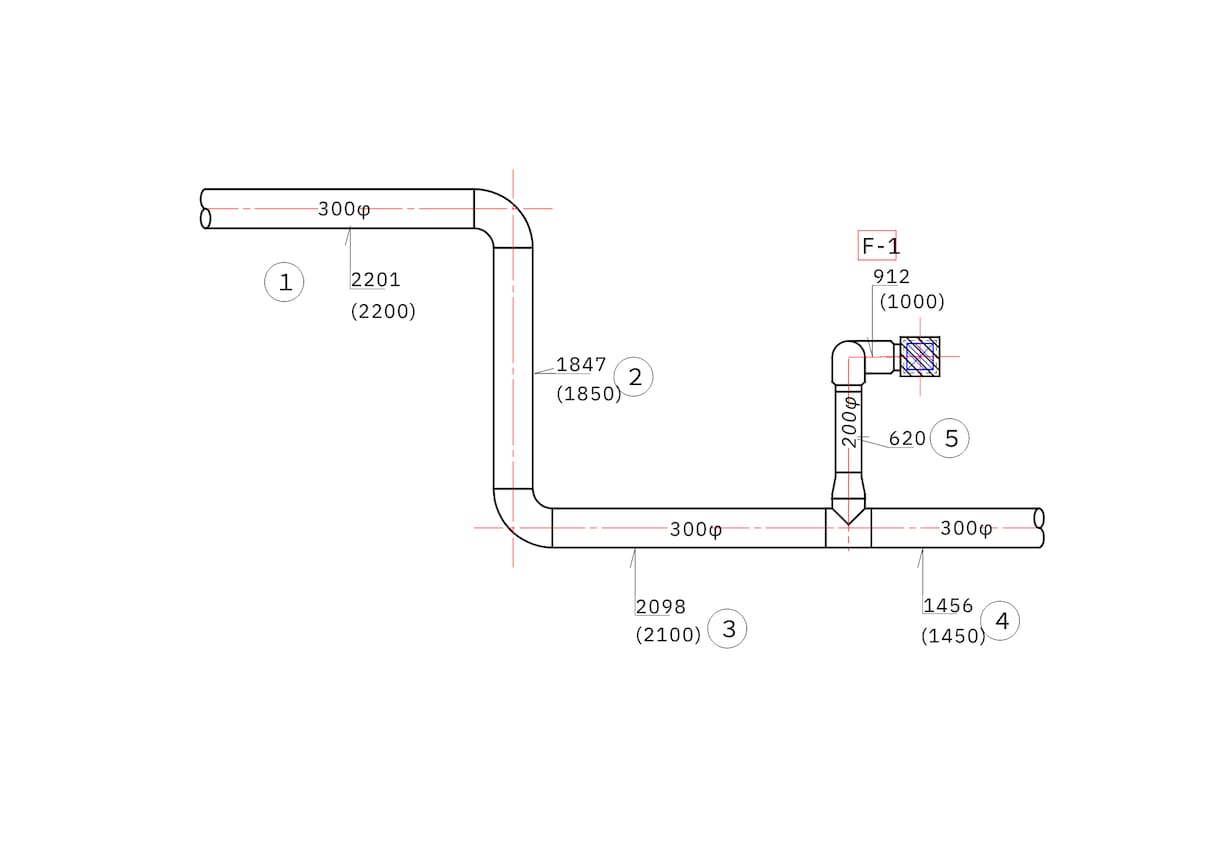 人手不足向け｜TFAS丸ダクト割付・拾います 【人手不足解消】TFAS設備CAD／拾い・割付図対応します イメージ3
