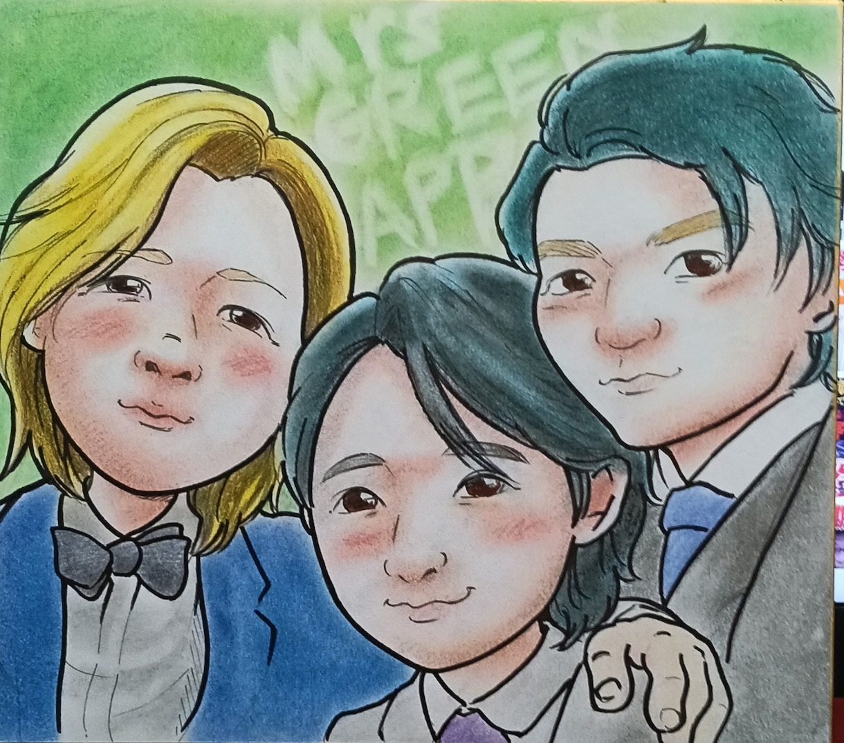 お祝い、記念似顔絵作成します そっくりで暖かい画風で笑顔になれる似顔絵を贈ります イメージ1