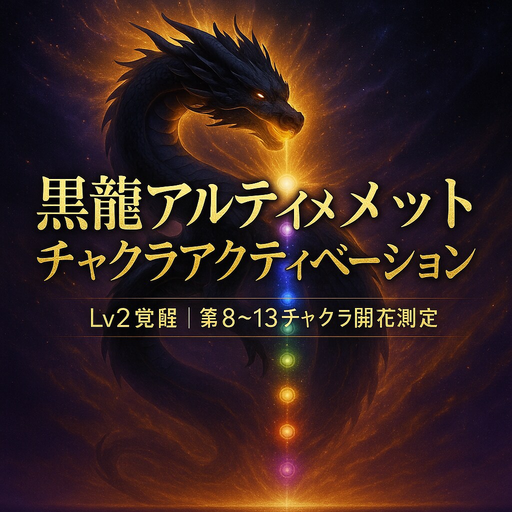 黒龍多次元チャクラ開花アクティベーションします Lv2黒龍アルティメットチャクラアクティベーション　開花測定 イメージ1