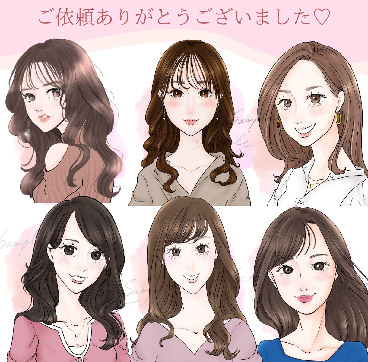 うるちゅるな瞳、ほんのり色気感じるアイコン描きます 繊細な髪と瞳で優しい気持ちが伝わる。温かみのあるイラスト イメージ8