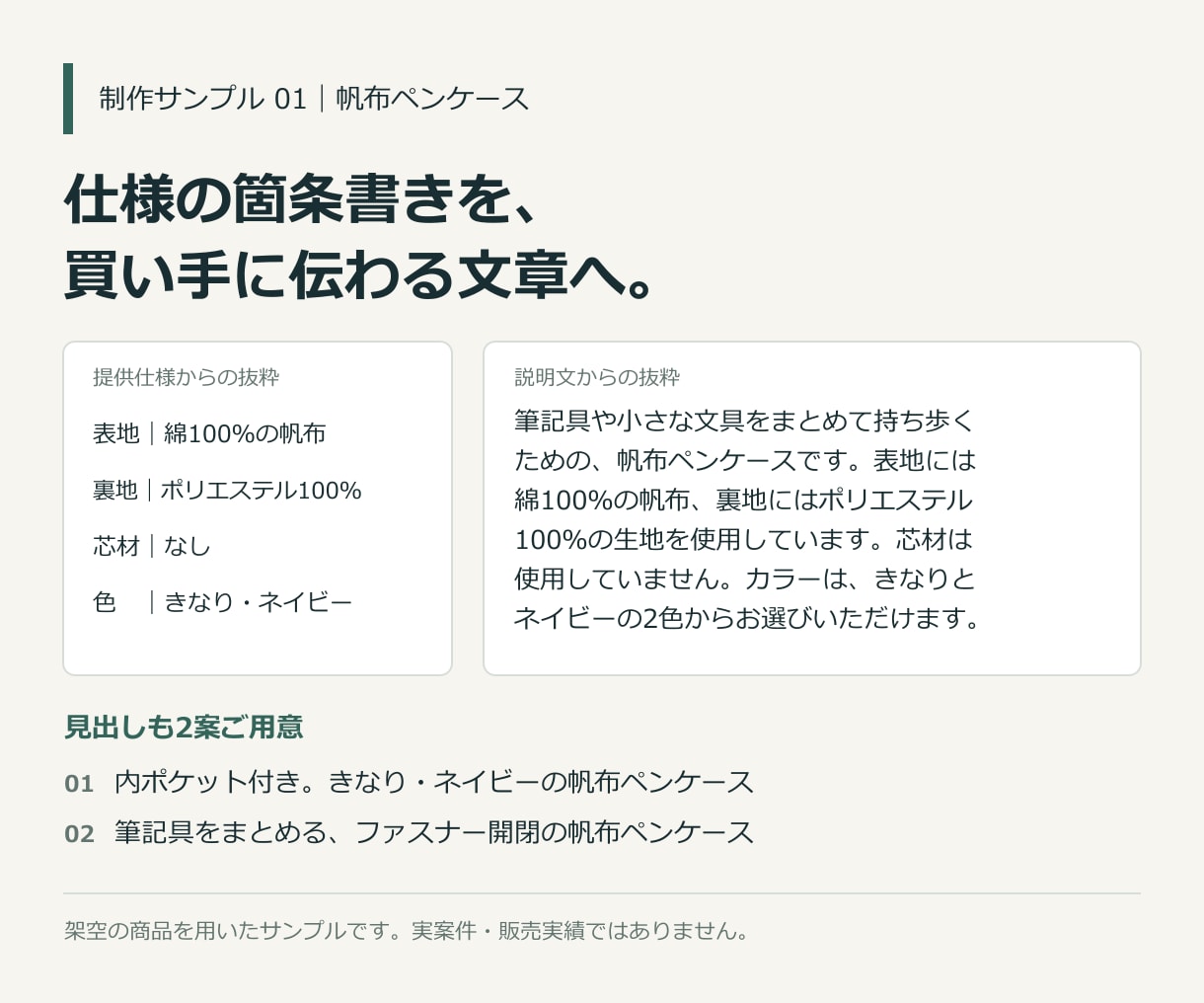 雑貨の商品説明を仕様確認つきで整えます 3商品まで。仕様と照合し、掲載しやすい文章へ イメージ2