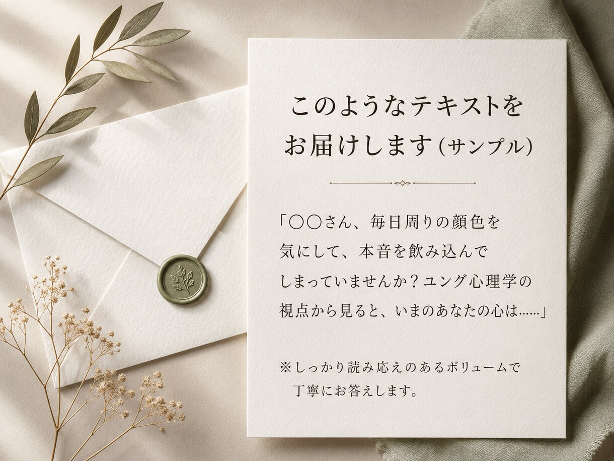 深層心理占いであなただけの取扱説明書を作ります 心理学ベースの何度も読み返せる心の処方箋 イメージ5