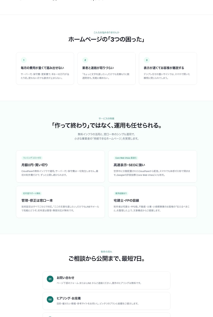 残り3名｜月額0円・買い切り型HP制作します 月額0円・高速表示・管理お任せの買い切り型HP制作 イメージ8