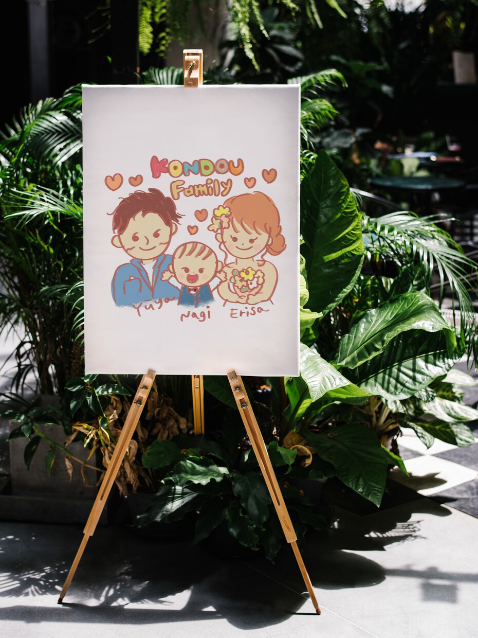オリジナルイラストで結婚式や記念日のデザインします ウェルカムボード、ペーパーアイテム等なんでもご相談ください イメージ4