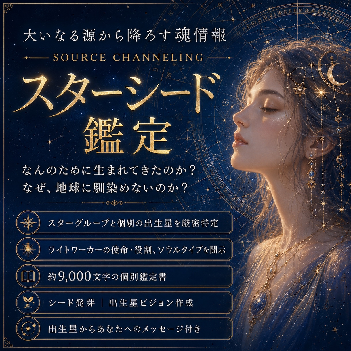 スターシード鑑定　大いなる源から出生星を降ろします なぜ地球に来たのか。魂のルーツから使命を開きシード発芽します イメージ1